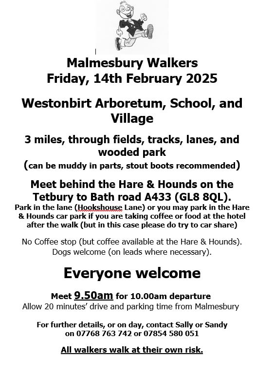 Malmesbury Walkers - Westonbirt Arboretum, School and Village 3 Miles
